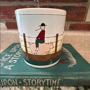 Vintage Taylor & Ng 1980 San Francisco “farm boy and piggies” coffee mug